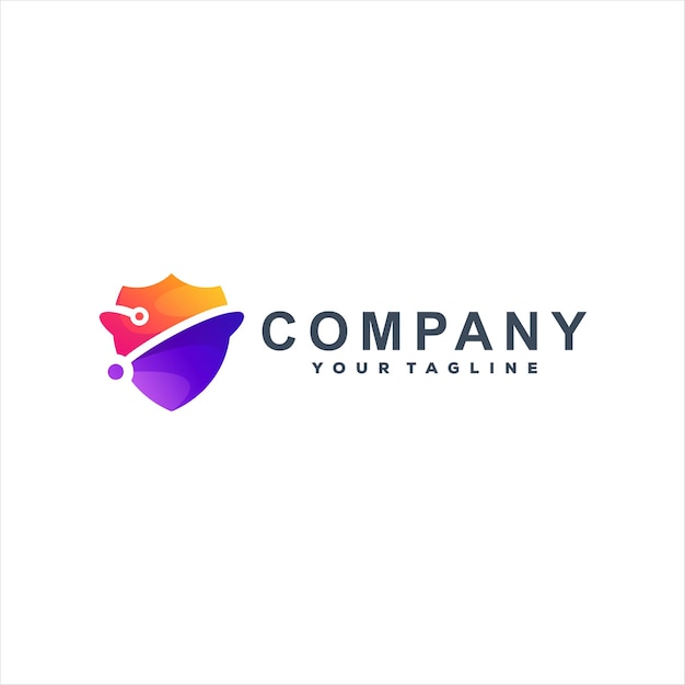 Tech color gradient logo template