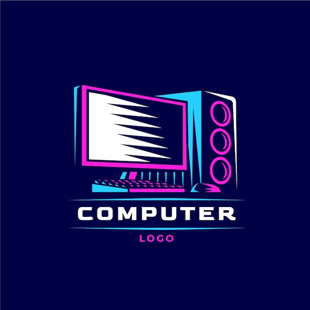 Tech computer logo template