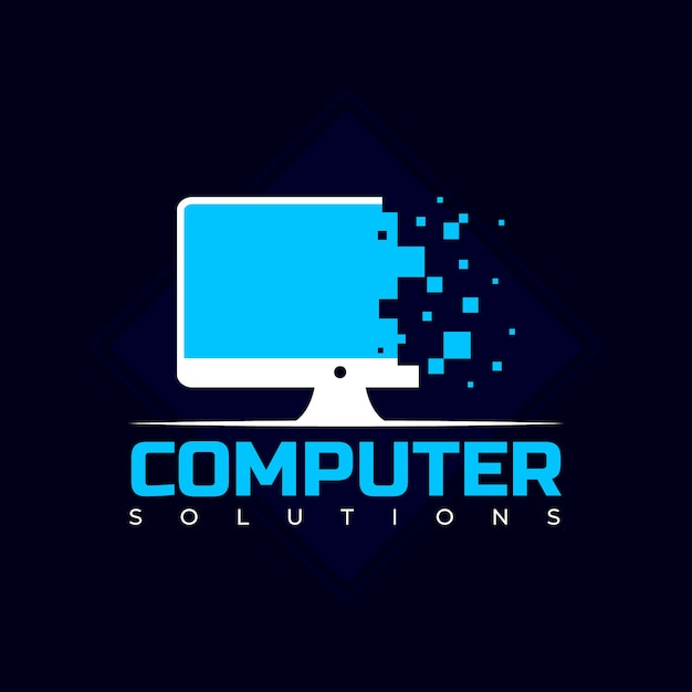 Tech computer logo template