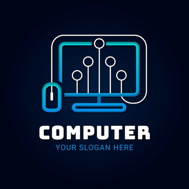 Tech computer logo template