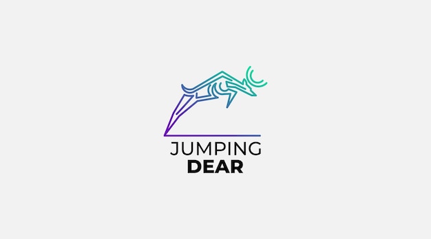 Tech dear jumping logo design illustration vector