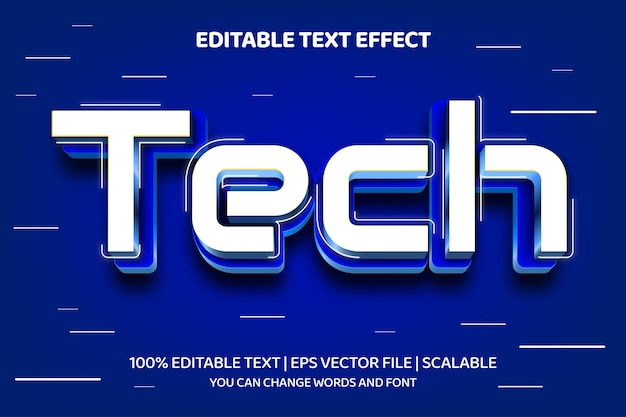 tech editable text effect