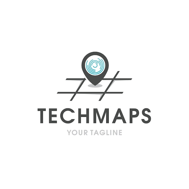 Tech Pin Locator Logo Template