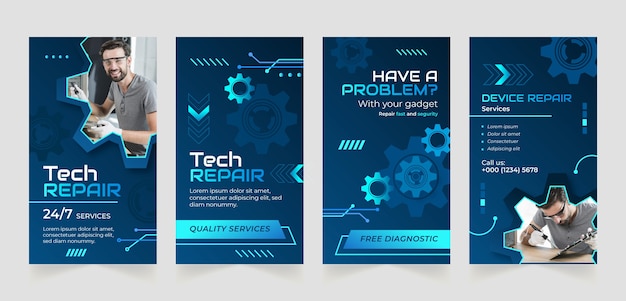 Tech repair instagram stories template