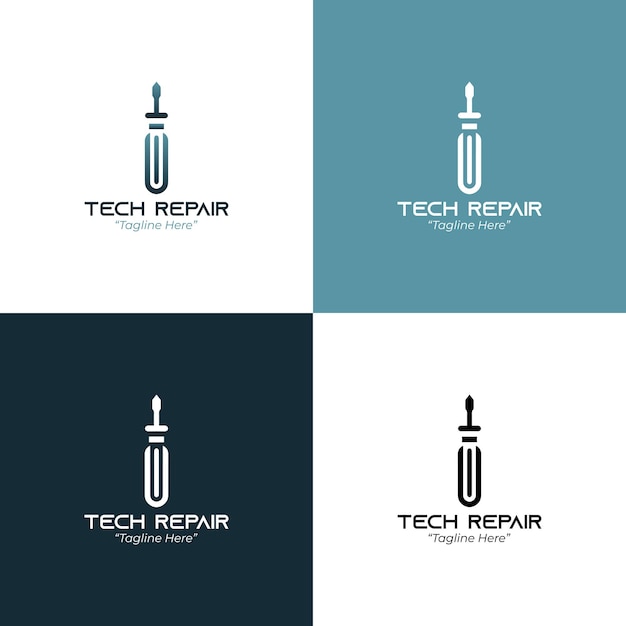 Vector tech repair service logo