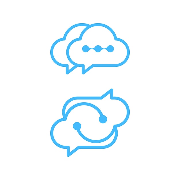 tech talk logo cloud chat logo communication concept symbol icon design