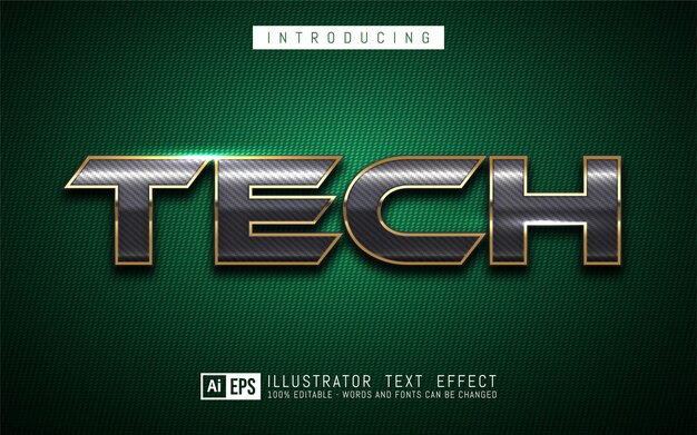 Tech Text effect, Editable 3d text style