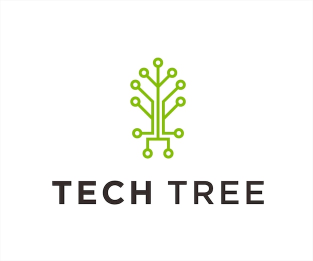 tech tree logo icon vector