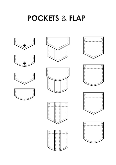 technical drawing Pocket with Flap