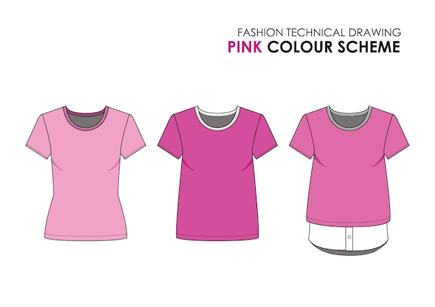 TECHNICAL DRAWING WITH PINK COLOUR THEME