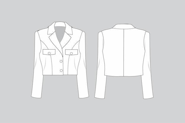 technical fashion illustration short blazer illustration woman blazer blazer illustration blazer