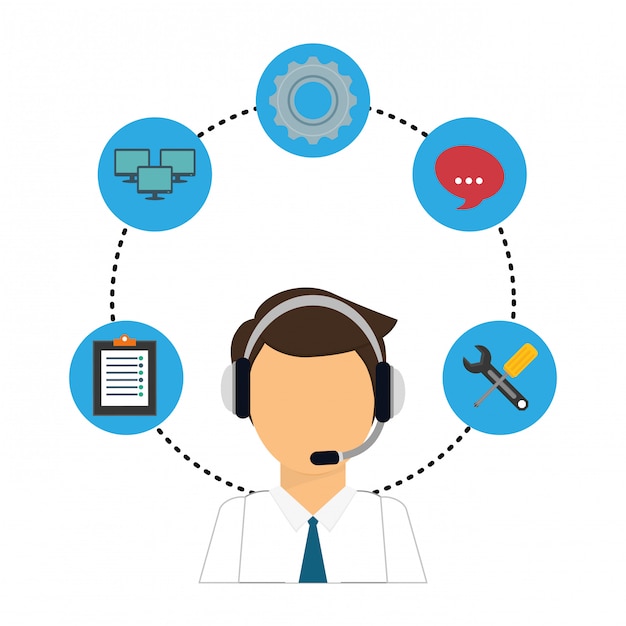 technical service and call center icon