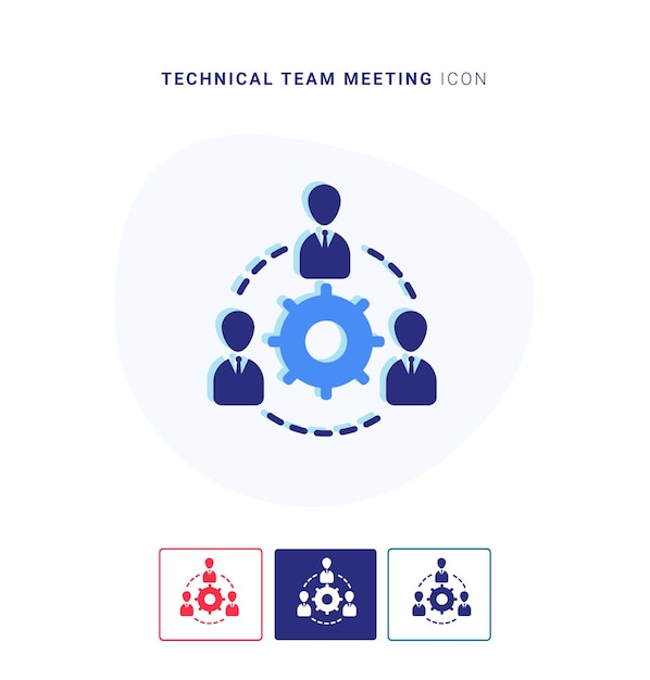 Technical team meeting Icon Premium Vector