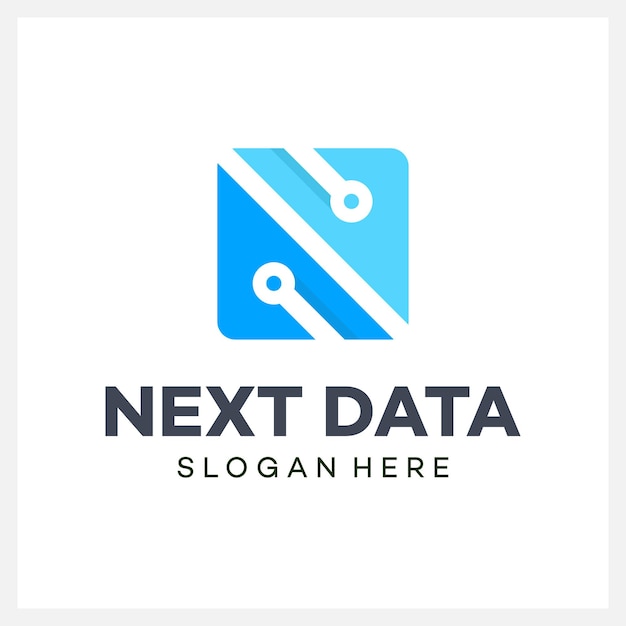 Techno Data logo design letter N