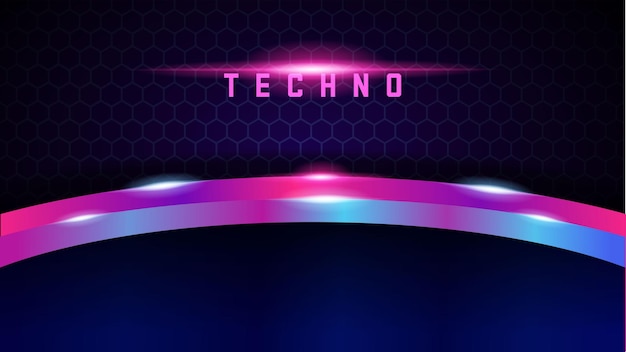 Techno glowing light abstract template background