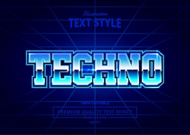 TECHNO Illustrator Text Effect