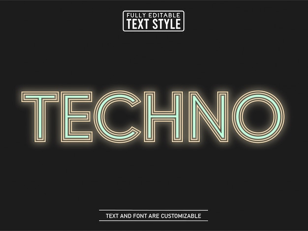 Techno line minimalist color text effect