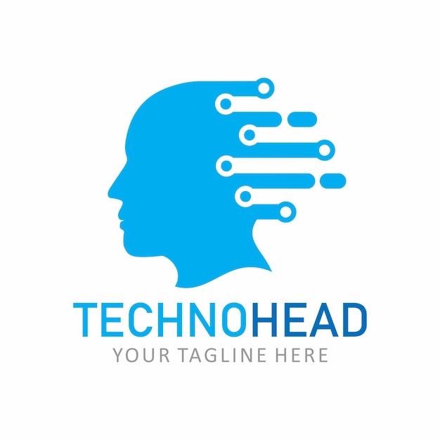 techno mind vector logo