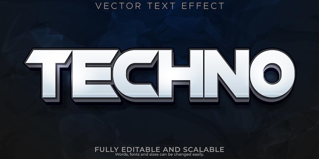 Techno text effect editable robot and machine text style