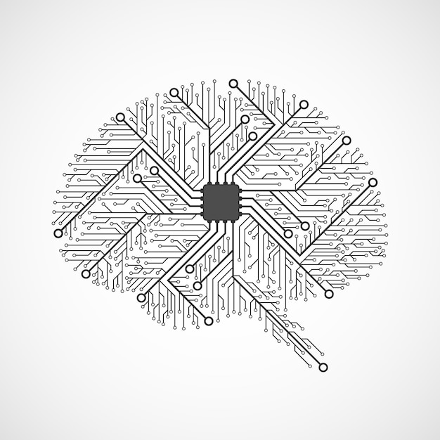 Technological brains. Circuit board. 