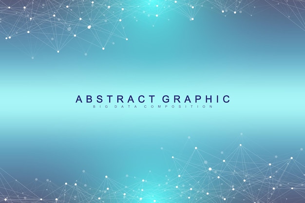 Technology abstract background with connected line and dots Big data visualization Perspective backdrop visualization Analytical networks Vector illustration