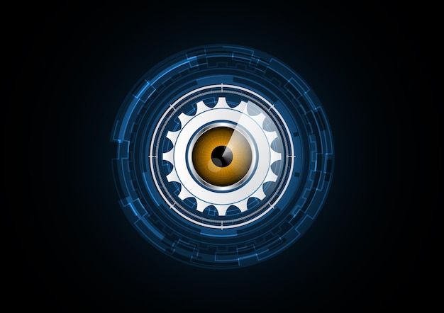 Technology abstract future eye gear radar security circle background vector illustration