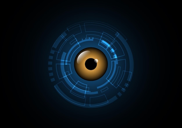 Technology abstract future eye security circle background vector illustration