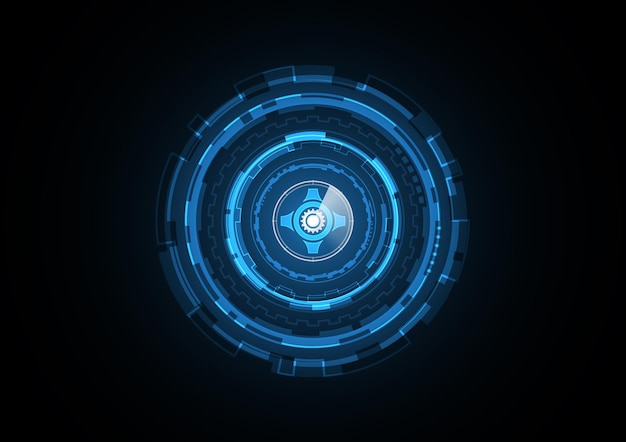 Technology abstract future gear radar security circle background vector illustration