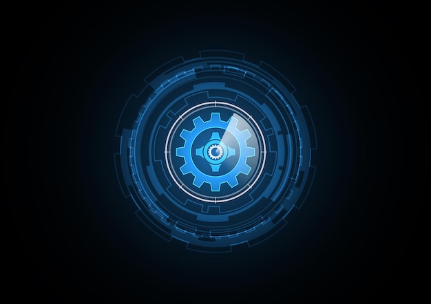 Technology abstract future gear radar security circle background vector illustration