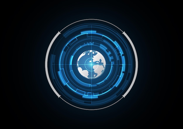 Technology abstract future globe radar security circle background vector illustration