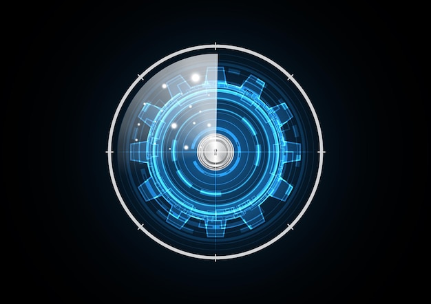 Technology abstract future keyhole lock radar security circle background vector illustration