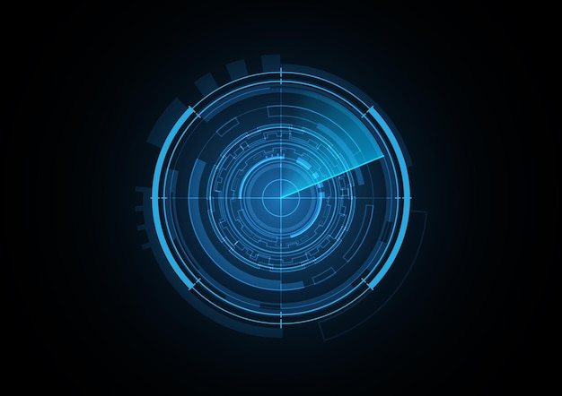 Technology abstract future radar security circle background vector illustration