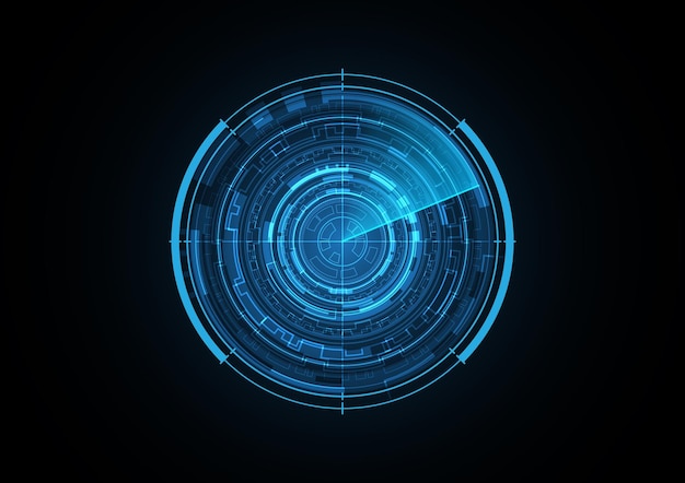 Technology abstract future radar security circle background vector illustration