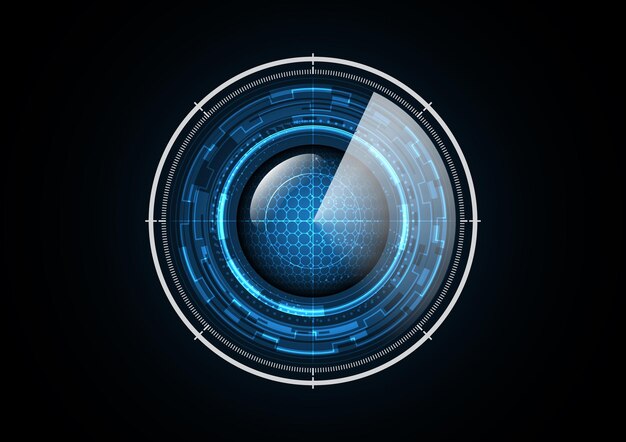 Technology abstract future radar security circle background vector illustration