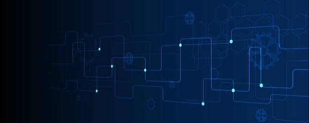 Technology backgroundCircuit board with the light dark blue