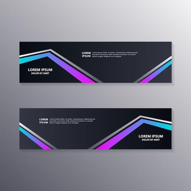 Technology banner template, Abstract Dark Neon Background suitable for web header, footer, advertising