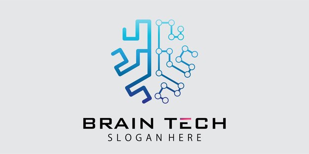 Technology brain logo design