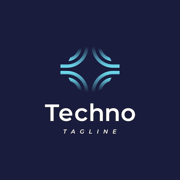 technology chip gradient colorful logo