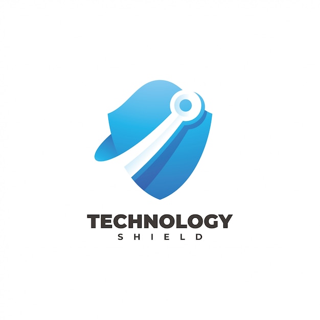 Technology Circuit Chip and Shield Logo