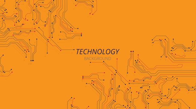 Technology circuit diagram on yellow background