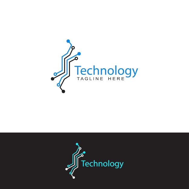 Technology circuit logo template design 