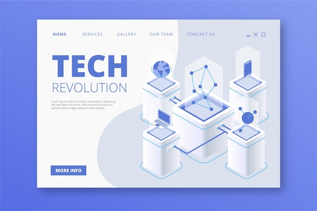 Technology concept landing page template