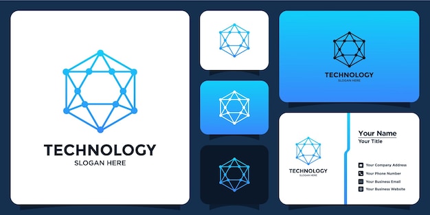 Technology design logo and branding card