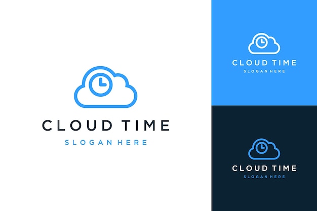 Technology design logo or cloud with hours