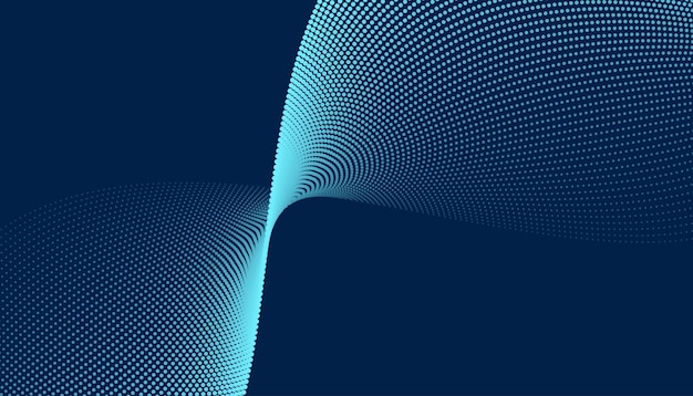 Technology digital wave background concept.Beautiful motion waving dots texture with glowing focused