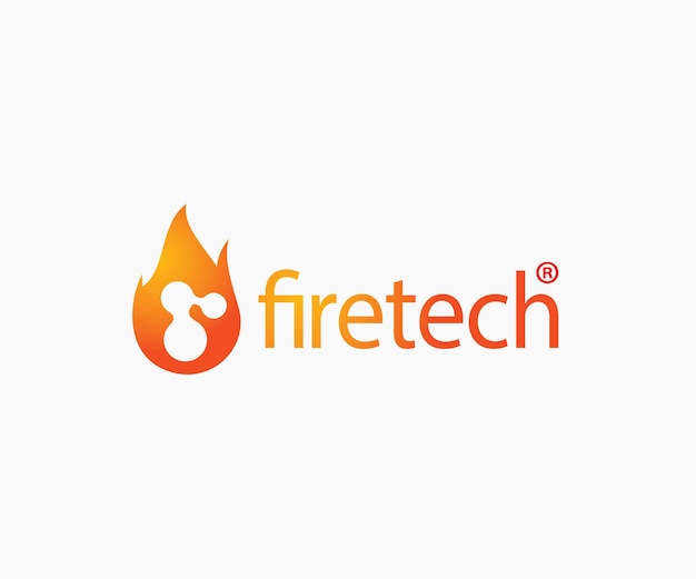 Technology Fire Tech in Flame Logo