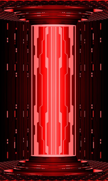 Technology futuristic red light cyber stage power computer data vector