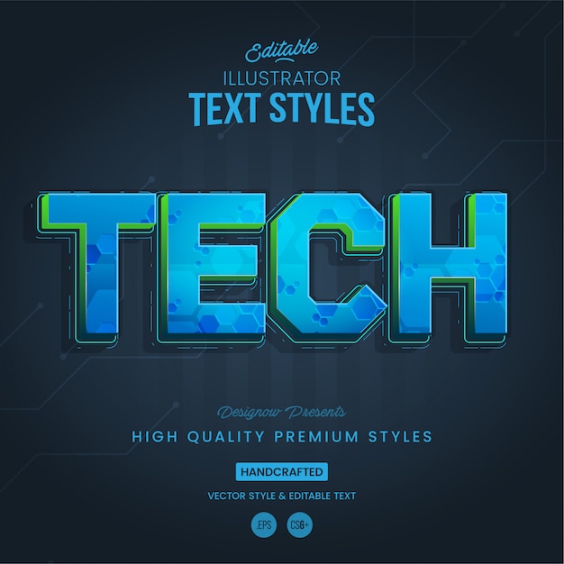 Vector technology futuristic text style