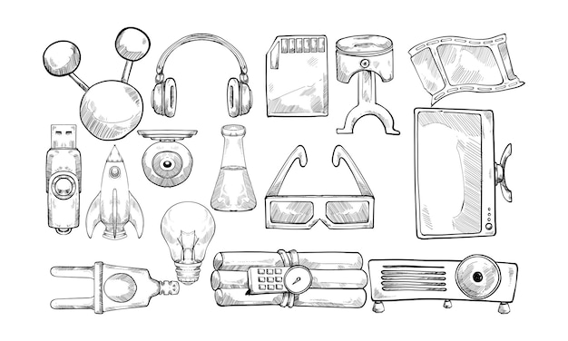 Technology handdrawn collection