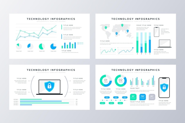 Technology infographics template collection